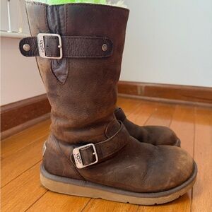Ugg Australia Kensington Brown Suede Boots 1959 Shearling Lined Women’s Size 9